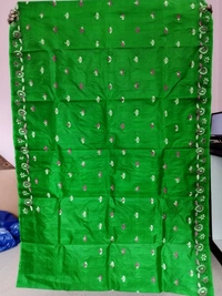 SKU1691 : Handcrafted Kantha Stitch Cotton Saree for Women | Traditional Bengali Hand Embroidered Saree | Lightweight Ethnic Wear - Dry clean, Yes
