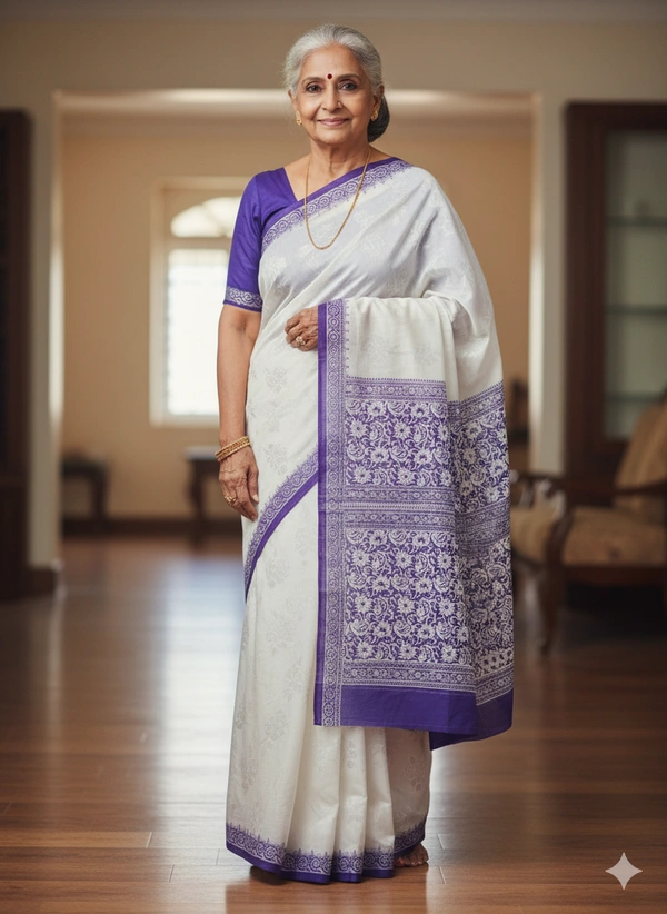 SKU0846 : Mulmul Cotton Saree, Lightweight saree - Hand Wash, No