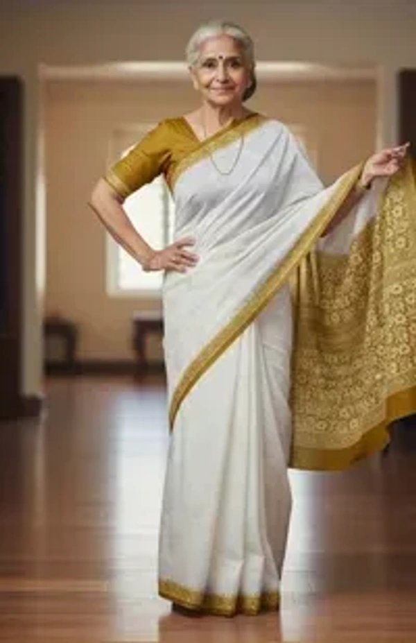 SKU1093 : Mulmul Cotton Saree, Lightweight saree - Yellow