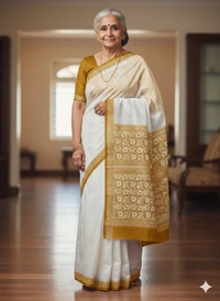 SKU1033 : Mulmul Cotton Saree, Lightweight saree - Hand Wash, No