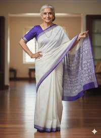 SKU0846 : Mulmul Cotton Saree, Lightweight saree - Hand Wash, No