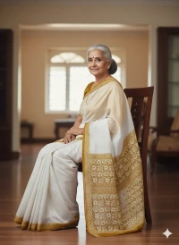 SKU1093 : Mulmul Cotton Saree, Lightweight saree - Yellow