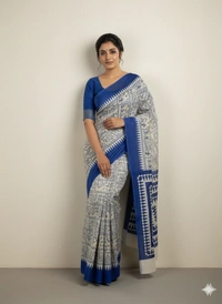 SKU1032 : Mulmul Cotton Saree, Lightweight saree - Hand Wash, No