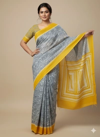 SKU1029 : Mulmul Cotton Saree, Lightweight saree - Hand Wash, No
