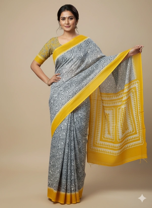 SKU1029 : Mulmul Cotton Saree, Lightweight saree - Hand Wash, No