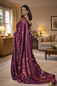 SKU1520 : Semi Silk Jamdani Saree | Traditional Handwoven Elegant Festive & Ethnic Wear - Dry Clean, Yes