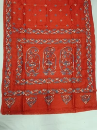 SKU0898 : Pure Silk Kantha Stitch Saree – Handcrafted Bengal - Kantha Stitch, Dry Clean Only, Yes