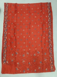 SKU0898 : Pure Silk Kantha Stitch Saree – Handcrafted Bengal - Kantha Stitch, Dry Clean Only, Yes