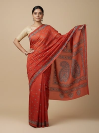 SKU0898 : Pure Silk Kantha Stitch Saree – Handcrafted Bengal - Kantha Stitch, Dry Clean Only, Yes