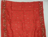 SKU0903 : Pure Silk Kantha Stitch Saree – Handcrafted Bengal - Kantha Stitch, Dry Clean Only, Yes