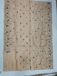 SKU0891 : Pure Silk Kantha Stitch Saree – Handcrafted Bengal - Kantha Stitch, Dry Clean Only, Yes