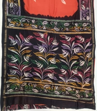 SKU0908 : Pure Chanderi Silk – Hand Batik Bengal Traditional  - Dry Clean Only, Yes