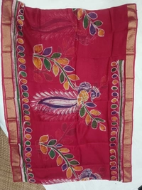 SKU0910 : Pure Chanderi Silk – Hand Batik Bengal Traditional - Dry Clean Only, Yes