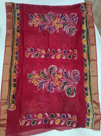 SKU0912 : Pure Chanderi Silk – Hand Batik Bengal Traditional - Dry Clean Only, Yes