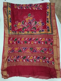 SKU0912 : Pure Chanderi Silk – Hand Batik Bengal Traditional - Dry Clean Only, Yes