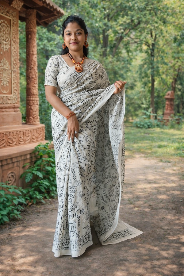 SKU1370 : Gachi Tussar Kantha Stitch - Dry Wash, Yes