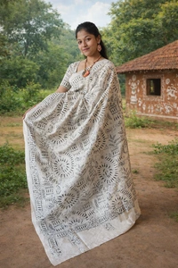 SKU1370 : Gachi Tussar Kantha Stitch - Dry Wash, Yes