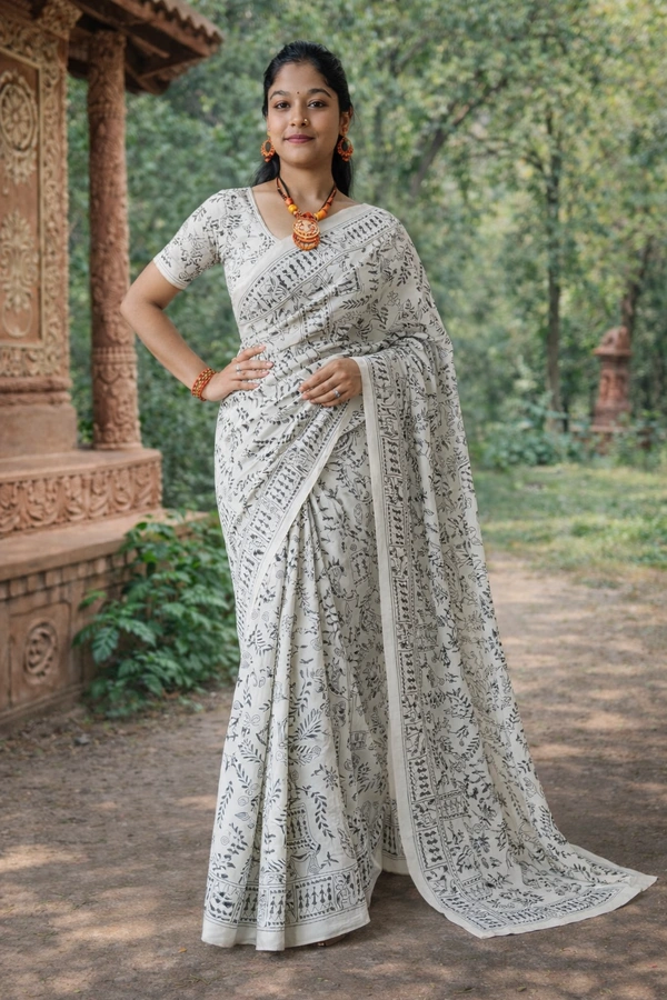 SKU1370 : Gachi Tussar Kantha Stitch - Dry Wash, Yes