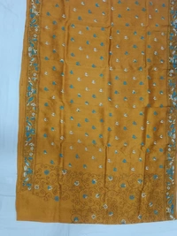 SKU0892 : Pure Silk Kantha Stitch Saree – Handcrafted Bengal - Kantha Stitch, Dry Clean Only, Yes
