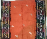 SKU0917 : Pure  Chanderi Silk – Hand Batik Bengal Traditional - Dry Clean Only, Yes