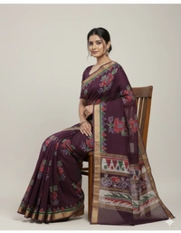 SKU0918 : Pure  Chanderi Silk – Hand Batik Bengal Traditional - Dry Clean Only, Yes