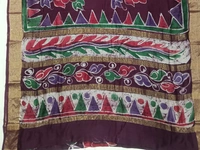 SKU0918 : Pure  Chanderi Silk – Hand Batik Bengal Traditional - Dry Clean Only, Yes