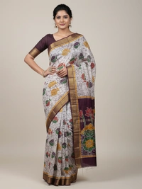 SKU0923 : Pure Chanderi Silk – Hand Batik Bengal Traditional - Dry Clean Only, Yes