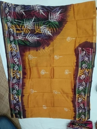 SKU0924 : Pure Chanderi Silk – Hand Batik Bengal Traditional - Dry Clean Only, Yes