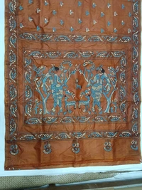 SKU0894 : Pure Silk Kantha Stitch Saree – Handcrafted Bengal - Kantha Stitch, Dry Clean Only, Yes