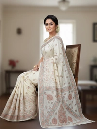 SKU0933 : Elegant Pure Tussar Saree – Handwoven | Kantha Stitch - Kantha Stitch, Dry Clean Only, Yes