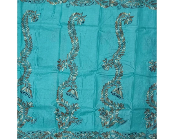 SKU0953 : Elegant Pure Tussar Saree | Kantha Stitch | Paddma Kantha - Kantha Stitch, Dry Wash Only, Yes