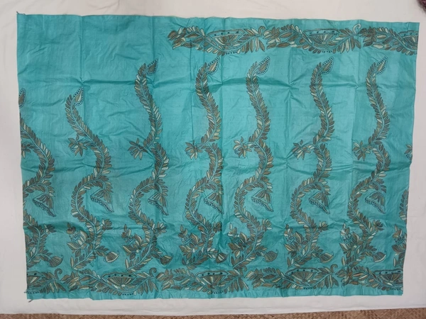 SKU0965 : Elegant Pure Tussar Saree | Kantha Stitch | Paddma Kantha - Kantha Stitch, Dry Wash Only, Yes