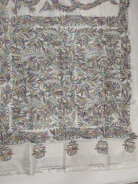 SKU0968 : Pure Silk Kantha Stitch Saree – Handcrafted Bengal - Kantha Stitch, Dry Clean Only, Yes