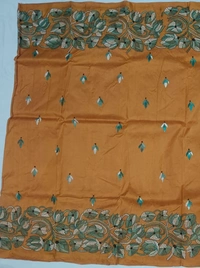 SKU0954 : Elegant Pure Silk Saree – Kantha Stitch  - Kantha Stitch, Dry Clean Only, Yes