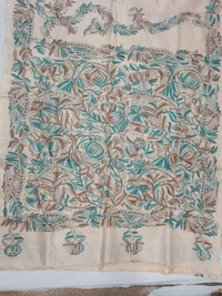 SKU0967 : Pure Silk Kantha Stitch Saree – Handcrafted Bengal - Kantha Stitch, Dry Clean Only, Yes