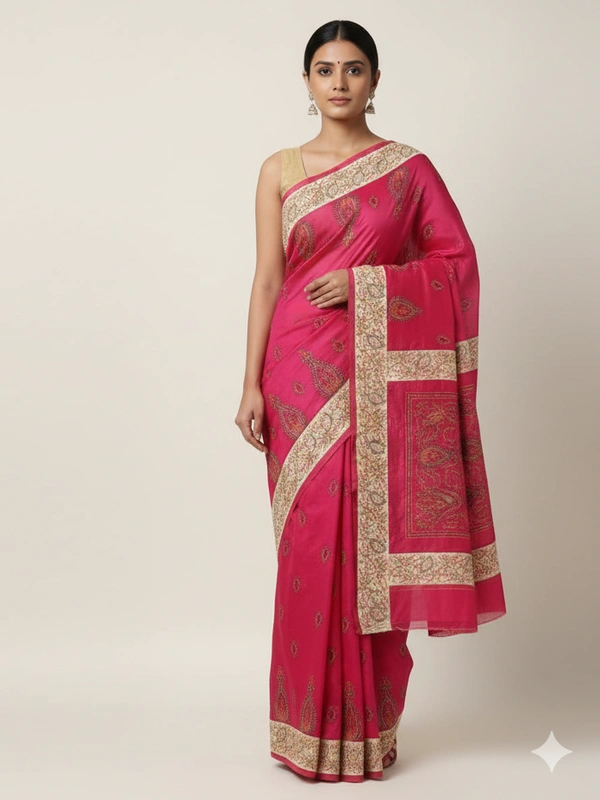 SKU0941 : Elegant Pure Silk Saree – Machine Woven | Embroidery - Dry Clean Only, Yes