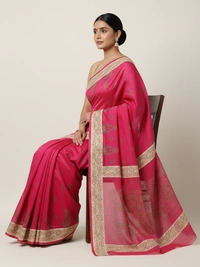 SKU0941 : Elegant Pure Silk Saree – Machine Woven | Embroidery - Dry Clean Only, Yes