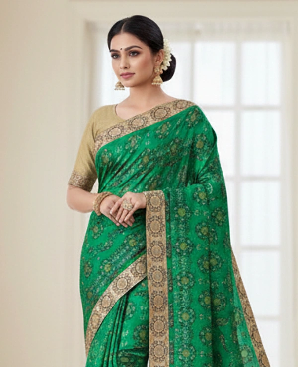 SKU0958 : Elegant Pure Silk Saree – Machine Woven | Embroidery - Dry Clean Only, Yes