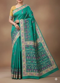 SKU0944 : Elegant Pure Silk Saree – Machine Woven | Embroidery - Dry Clean Only, Yes