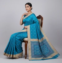 SKU0945 : Elegant Pure Silk Saree – Machine Woven | Embroidery - Dry Clean Only, Yes