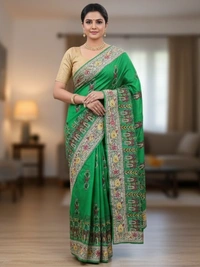 SKU0946 : Elegant Pure Silk Saree – Machine Woven | Embroidery - Dry Clean Only, Yes