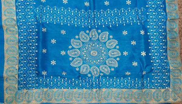 SKU0947 : Elegant Pure Silk Saree – Machine Woven | Embroidery - Dry Clean Only, Yes