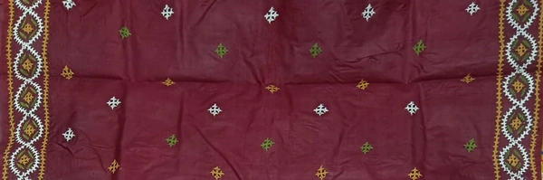 SKU0951 : Elegant Pure Silk Saree – Kantha Stitch | Parsi work - Kantha Stitch, Dry Clean Only, Yes