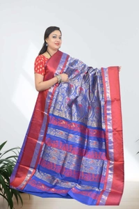 SKU0576 : Traditional Bengal Garad Silk Saree – Pure Handwoven Elegance | Alankari - Normal Length 6.3 mtr Plus, Multi Color, Zari Work, Dry Clean Only, Yes
