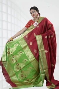 SKU0397  : Elegant Poly Cotton Saree – Lightweight & Comfortable Daily Wear  - Normal Length 6.3 mtr Plus, Maroon, Buti / Booti, Dry Clean Only, Yes