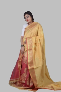 SKU0432 : Elegant Poly Cotton Saree – Lightweight & Comfortable Daily Wear  - Normal Length 6.3 mtr Plus, Tussar, Buti / Booti, Dry Clean Only, Yes