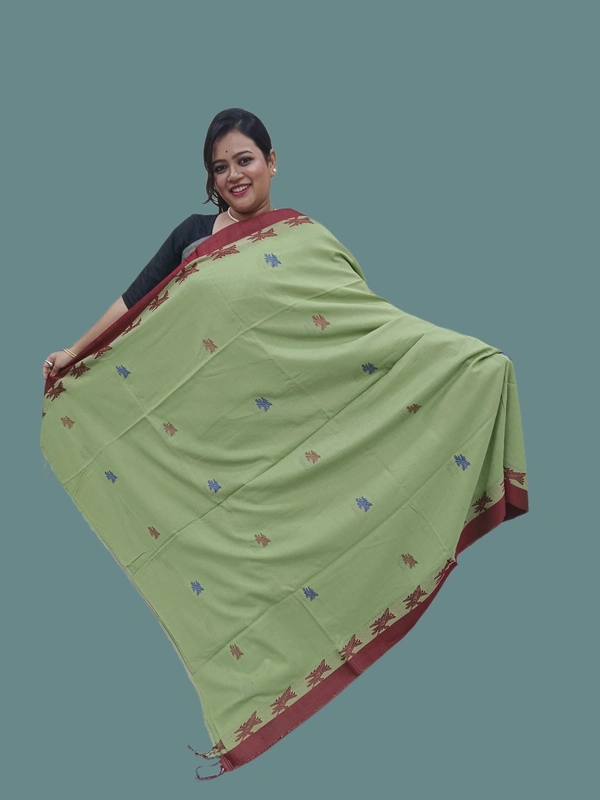 SKU0703 : Pure Khadi Cotton Saree – Handwoven, Lightweight & Breathable Fabric - Hand Wash, Yes
