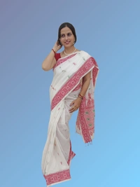 SKU0704 : Pure Khadi Cotton Saree – Handwoven, Lightweight & Breathable Fabric - Hand Wash, Yes