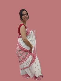 SKU0704 : Pure Khadi Cotton Saree – Handwoven, Lightweight & Breathable Fabric - Hand Wash, Yes