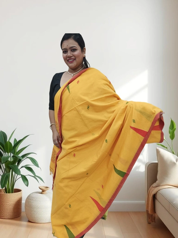 SKU0705 : Pure Khadi Cotton Saree – Handwoven, Lightweight & Breathable Fabric - Hand Wash, Yes
